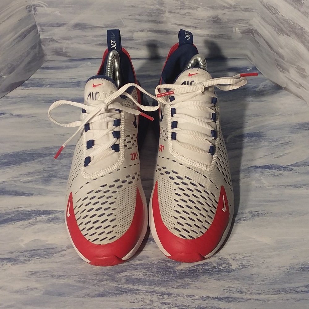Nike Kids Air Max 270 Sneakers - White, Red, Navy - Picture 3 of 9